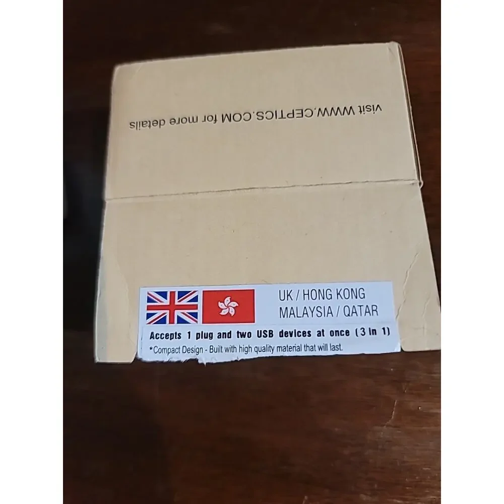 Celtics Travel Plug Adapter With 2 USB Ports US Hong Kong Malaysia Qatar